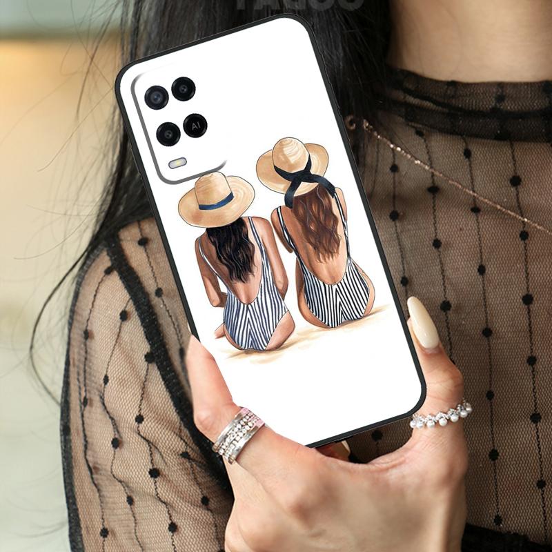Best Friends BFF Matching Case For Oppo A16 A76 A96 A17 A18 A60 A80 A40 A38 A58 A78 A98 A94 A74 A54 A15 A57 A77 A5 Pro