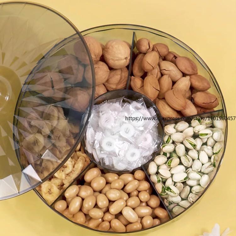 Home Fruit Bowl for Living Room Coffee Table Multi-Use Snack Plate Storage Container for Dried Fruits Sunflower Seeds Candies