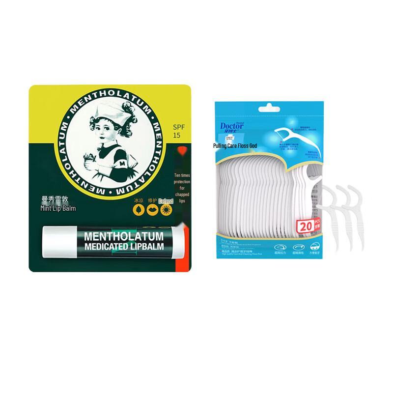 

Dr. Tooth Dental Floss Picks & Mint Lip Balm Set