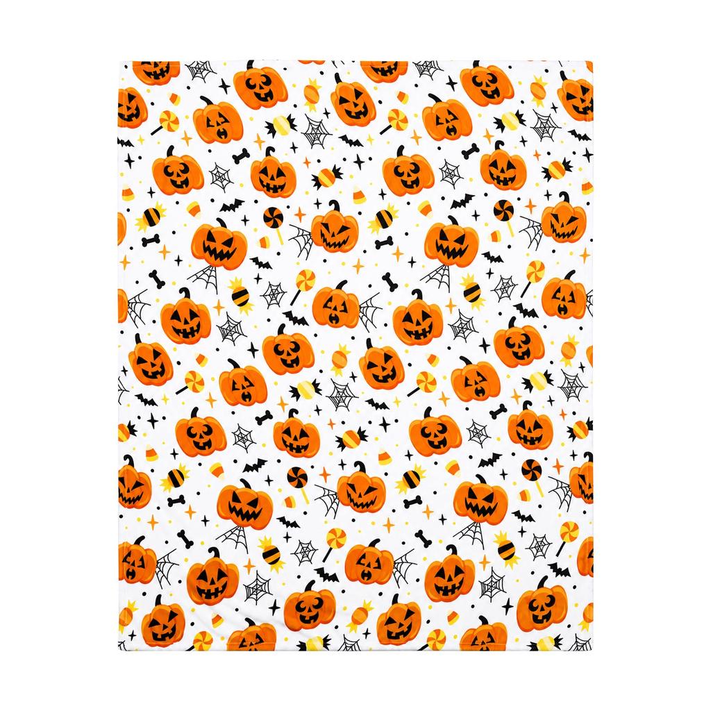 and Pumpkin Halloween Throw Blanket, Soft Plush Cozy for Festive Holiday Decor
