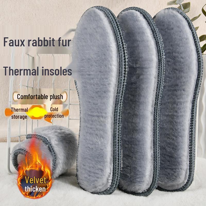 

Дышащие стельки из искусственного бархата и кроличьего меха - Мягкие, влагопоглощающие, морозостойкие стельки для осени и зимы 43