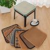 Non-Slip Cotton Linen Cushion with Straps for Dining Chairs and Horseshoe Stools - All-Season, Solid Color