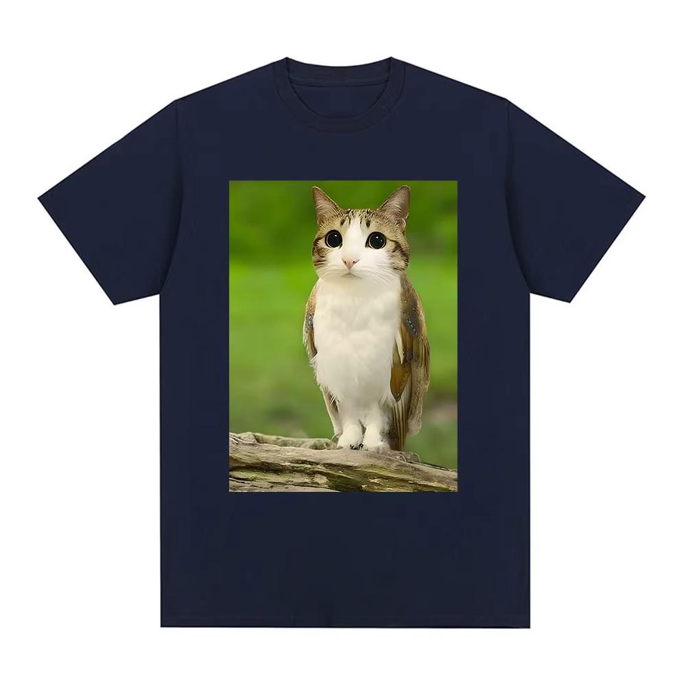 Cat Owl Funny Meowl Meme Brainrot T-shirts Men's Women Clothing Fashion Harajuku Short Sleeves T-shirt Cotton Oversized T Shirts