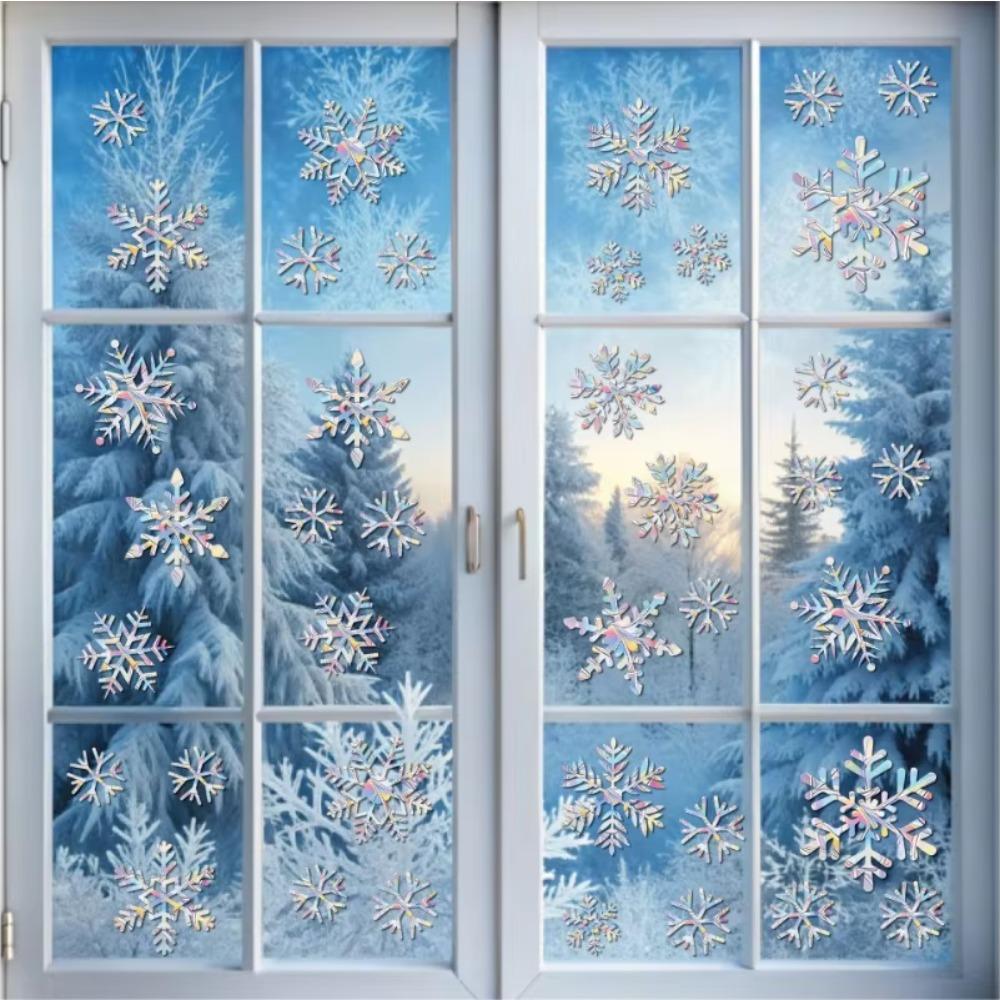 Christmas Windows Rainbow Prism Stickers Rainbow Film for Window Glass Clings Static Removable Suncatcher Decal Sticker