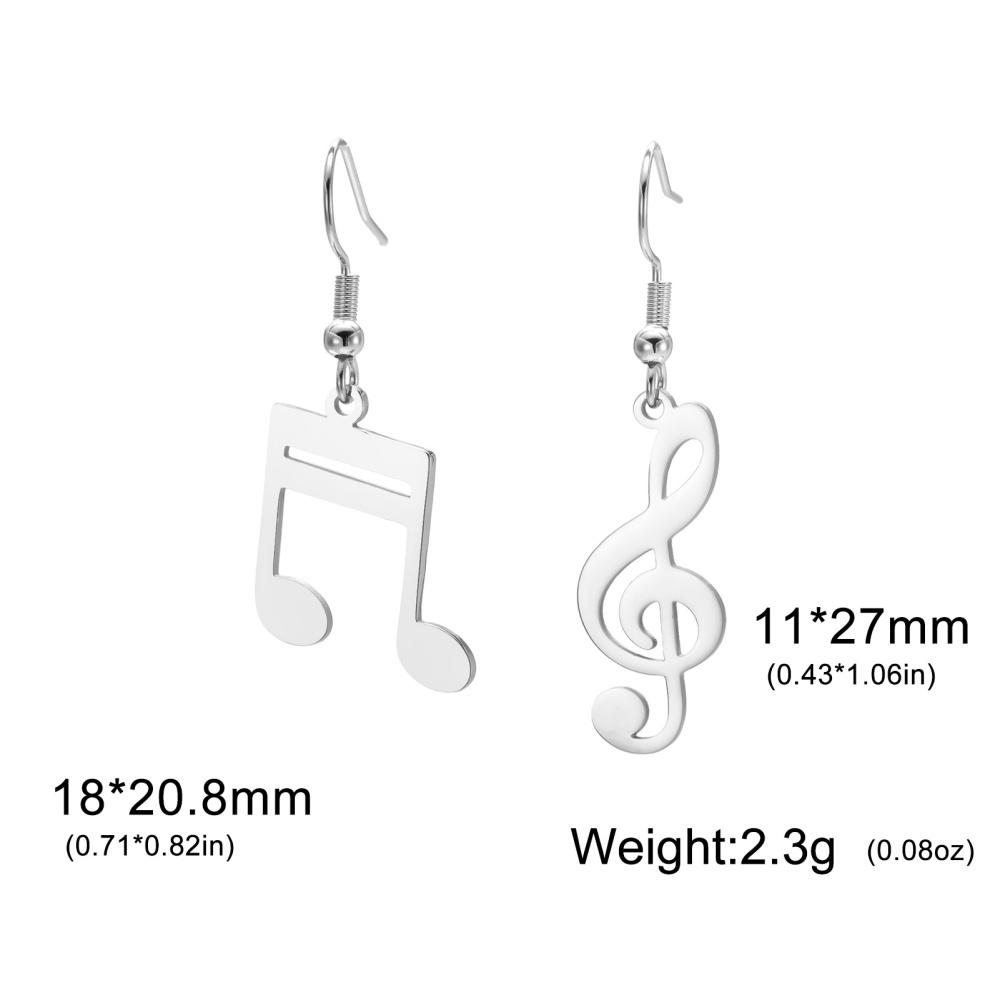 

Music Note Drop Earrings for Women Asymmetric Music Symbol Stainless Steel Dangle Earring Jewelry Musican Music Lovers Gifts