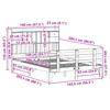 Solid Wood Bed with Shelf Without Mattress White 140x200 Cm Pine
