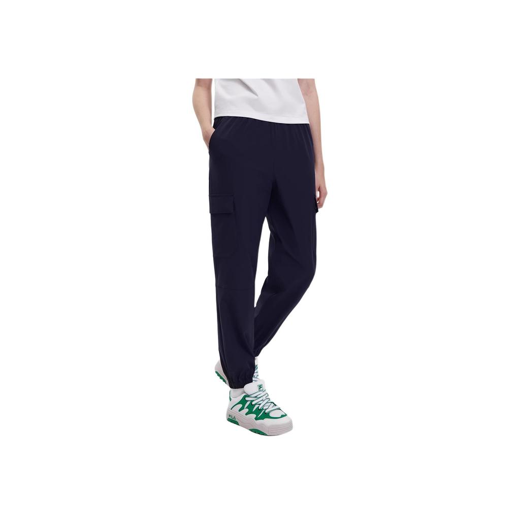 Fila Woven Long Pants 2023 Autumn New Simple Tennis Cuffed Fashion Casual Pants Women Bottoms Legendary-Blue F11W339803FNV