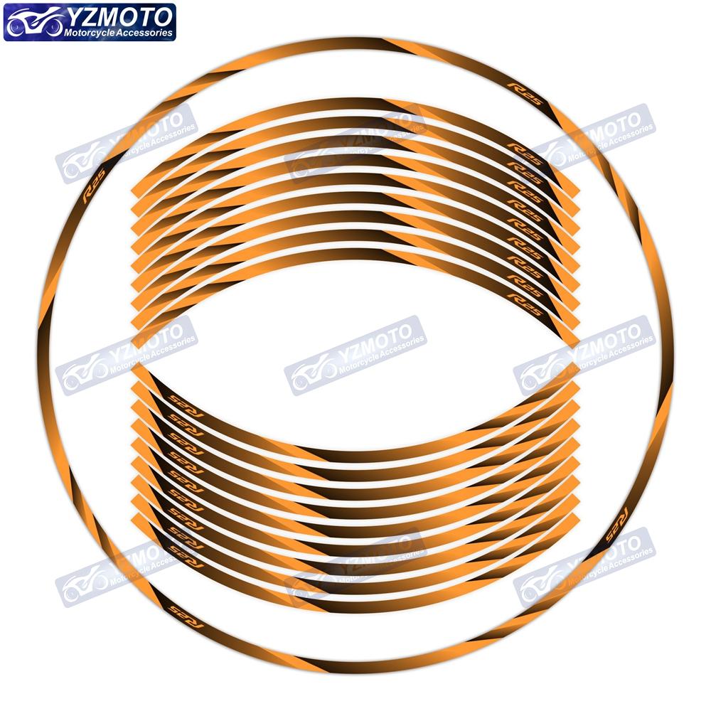For YZF R25 YZF-R25 Motorcycle 17 Inch Front And Rear Wheel Stripe Wheel Decal Decorative Reflective Waterproof Rim Stickers