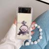 Do Samsung Galaxy Z Flip 4 Zflip 3 etui śliczne psy koty bransoletka przezroczysty miękki silikonowy składany odporny na wstrząsy pokrowiec ochronny