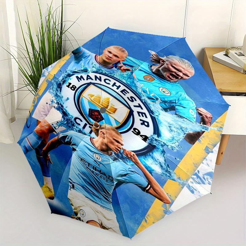

Manchester City, Soccer Automatic Opening and Closing Umbrella, Compact Travel Umbrella, Lightweight and Portable, Suitable for Beach Commut