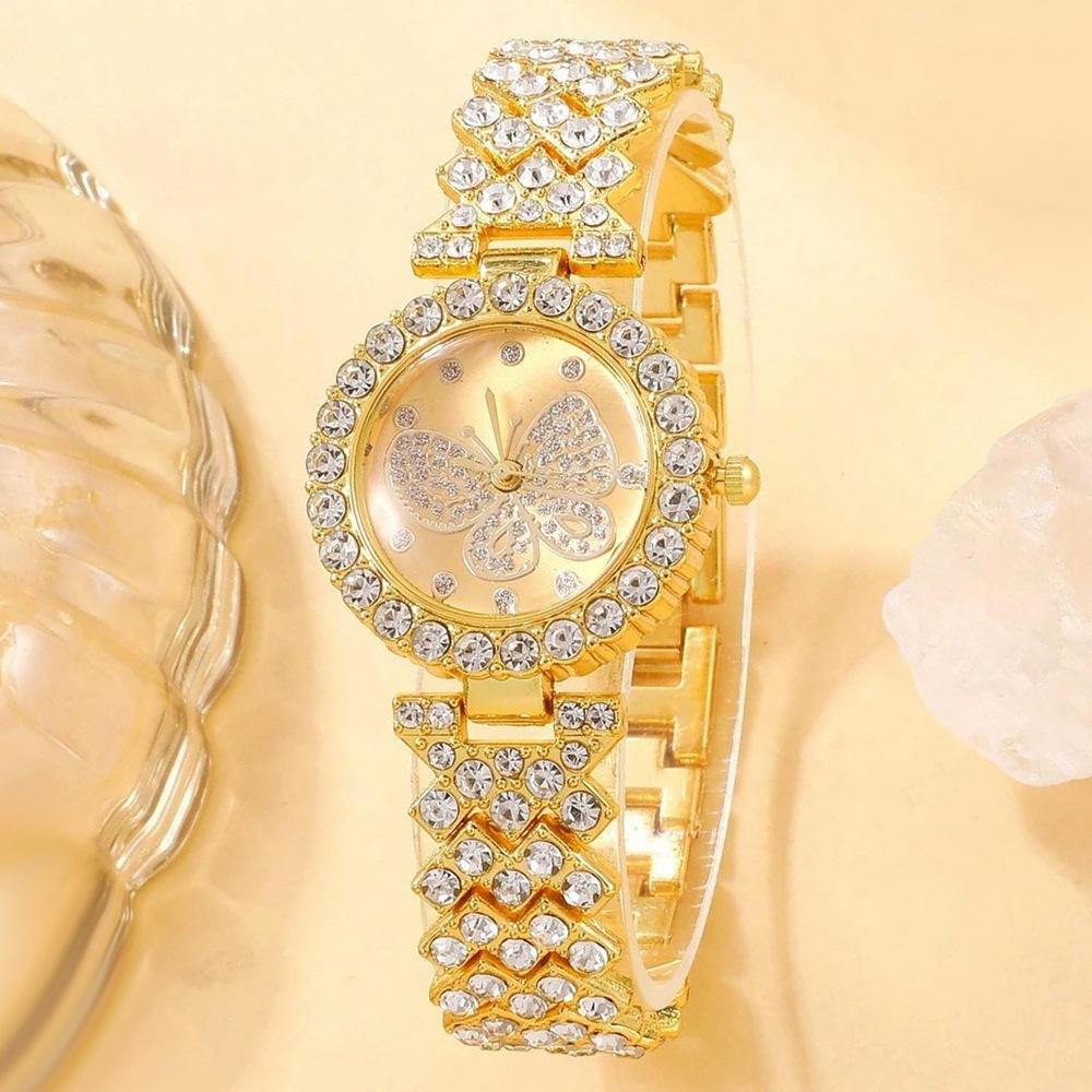 New Women's Watches Butterfly Pattern Watch Rhinestones Light Luxury Women Quartz Watch Casual Bracelet Watches Relogio Feminino