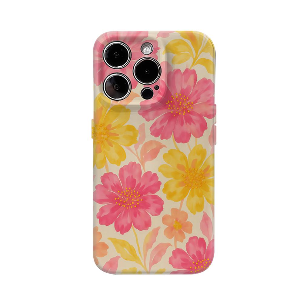 

Golden Bloom Bliss Phone Case for IPhone 16 15 14 13 12 11 X XS XR XSMAX 7 8 Pro Max Plus Double-layer Back Cover IPHONEXSMAX