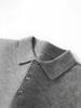 Men's Cashmere Polo Collar Sweater, Solid Color Knitwear, Long Sleeve Button-Up Pullover for Autumn/Winter