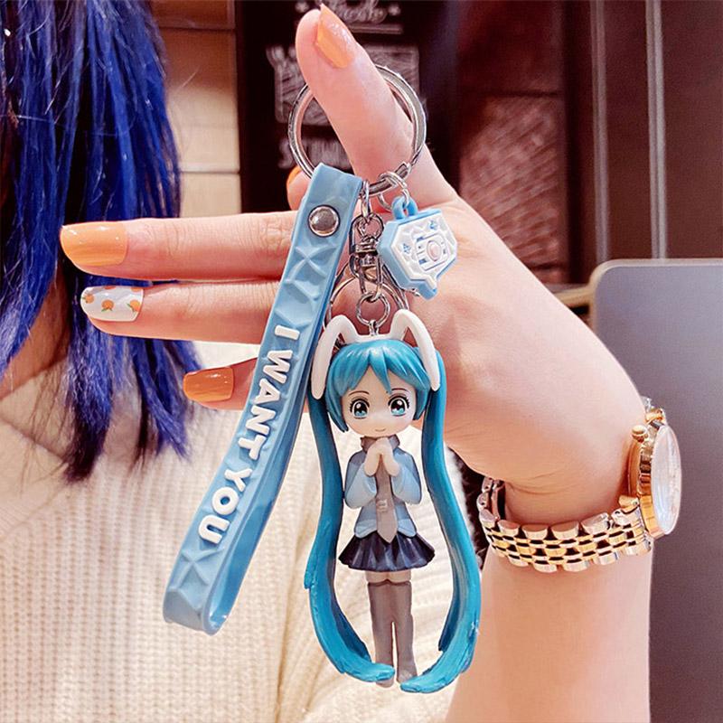 Creative Cartoon Girls kroužky na klíče Taška s přívěskem přezka na klíče Ozdoby do auta