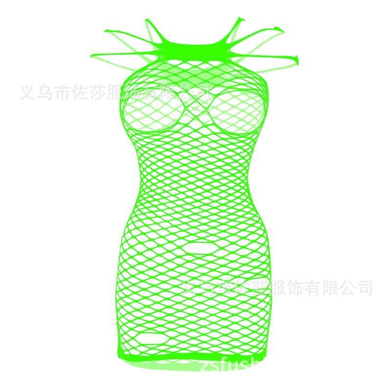 Sexy underwear one-piece mesh mesh sexy hollow suspender skirt short skirt