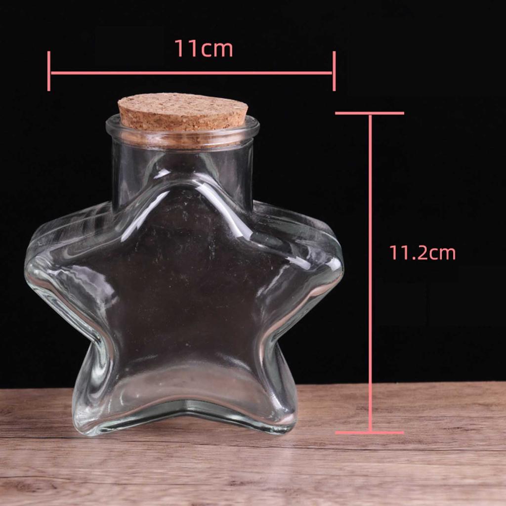 Star Shaped Glass Bottles Wishing Ornament Crafts Gift Jars Christmas Wedding Present Clear Storage Bottle Christmas Decorations