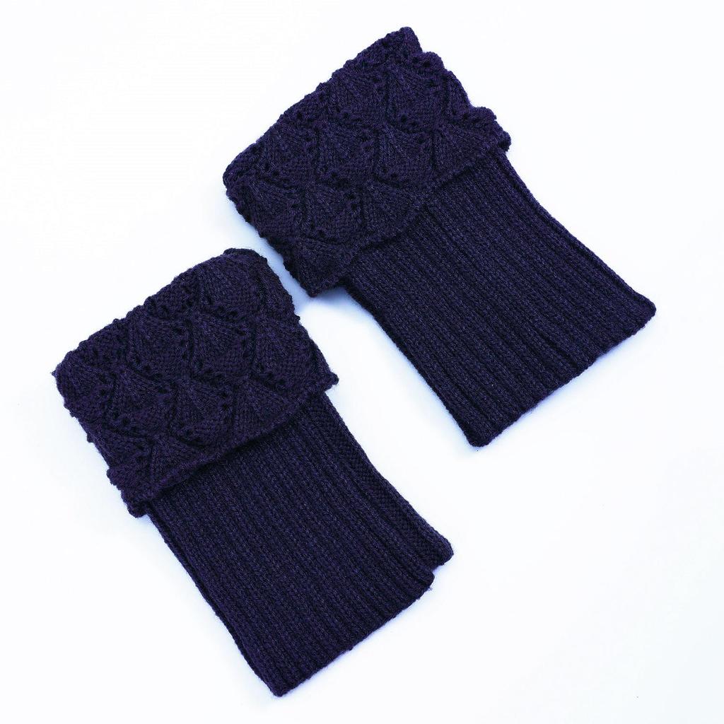 Korean Style Over-the-Knee Knit Scallop Leg Warmers for Women - Autumn/Winter Boot Cuffs