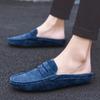 Fashion Suede Leather Male Muller Shoes Classic Breathable Men Slippers Simple Comfy Half Flats Lazy Shoes Soft Handmade Casual Footwear