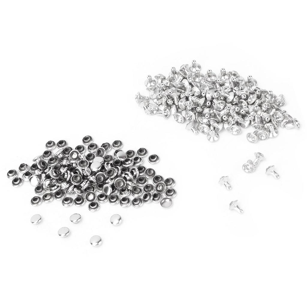 100pcs Cloth Crystal Inlay Rapid 6 7mm Rivets Spots Studs Cap for DIY Leather Craft Decoration