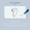 BAMOER 925 Sterling Silver Green Spinel Snake Adjustable Ring Snake Scales Opening Ring Platinum Plated Fine Jewelry for Women