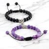 Magnetic Heart Bracelet Pair - Handmade Woven Design for Couples or Best Friends
