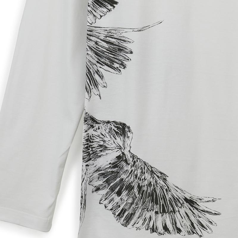 Y-3 Graphic Long-Sleeve Tee White Men Tops IX0404
