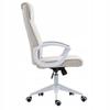 Beige swivel office chair with white fabric and tilt base, Furnitex
