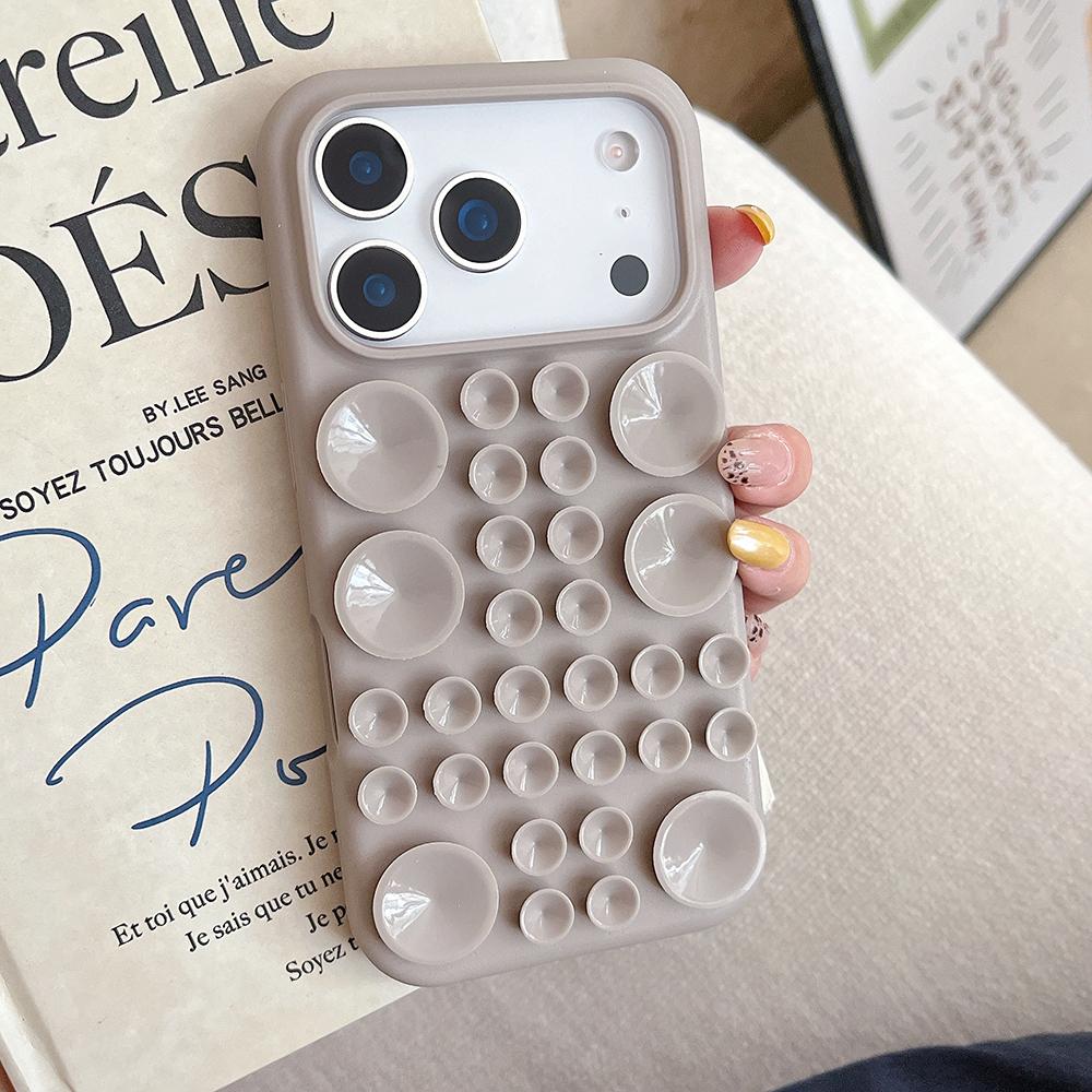 

INS Cute Creative Suction Cup Silicone Soft Case For iPhone 17 Air 16 15 14 13 Pro Max Selfie Gadget Holder Sucker Phone Cover iPhone17 Pro
