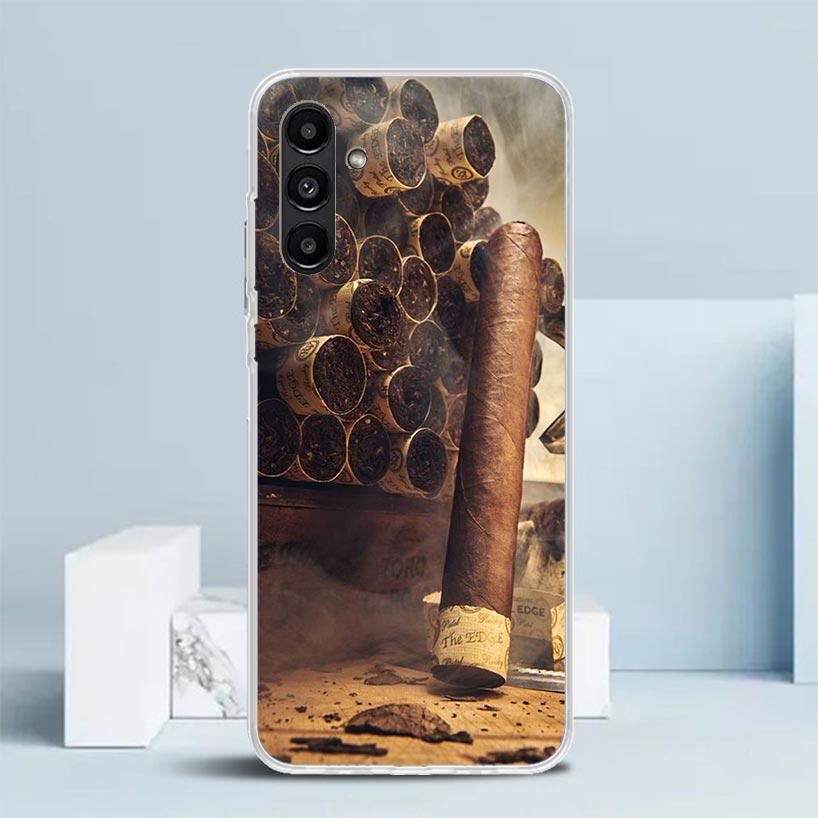 Cigar Whiskey Ice Drink Phone Case For Samsung Galaxy A17 A37 A57 A16 A15 A14 A13 A56 A55 A54 A53 A36 A35 A34 A33 A26 A25 A24 A2