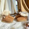 Sangpo Women's Shearling Duffle Coat Snow Boots - Warm Mid-Calf, Thick Sole, Furry Winter Cotton Boots