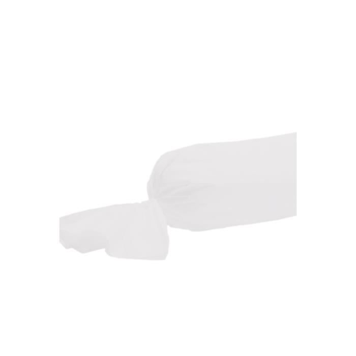Taie de traversin - BLANC - 45 x 185 cm - 100% coton - Tissage très serré - Lavable à 40°C