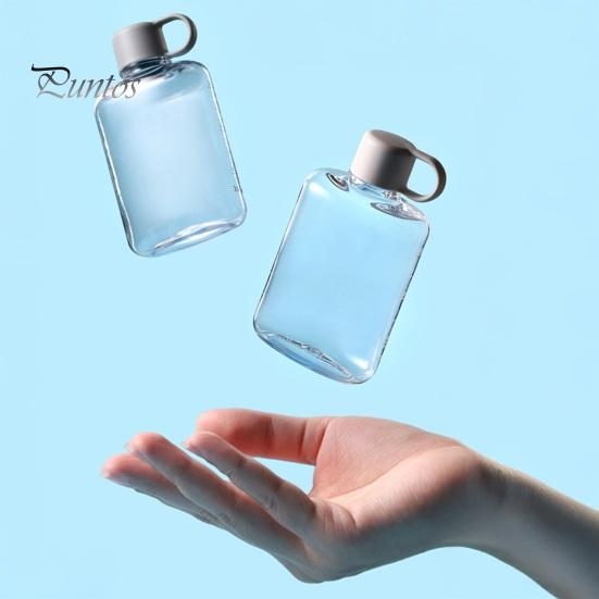 Portable Flat Flask Cup Tritan Water Bottle, Lightweight Slim Design, Large Reusable Plastic Vessel Capacity Leakproof Kettle, for Outdoor Hiking