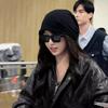 Black cold hat headband hat women's spring and autumn thin hat versatile big head circumference showing face small pile hat