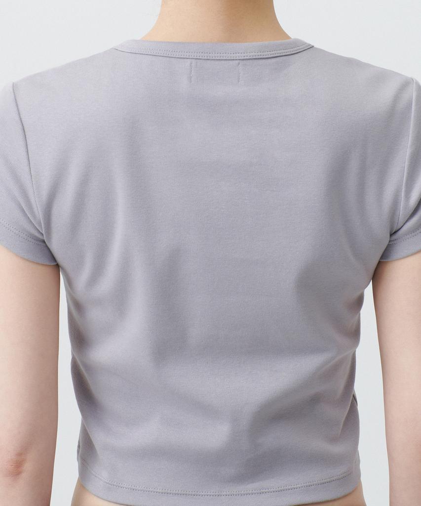 MUSINSA STANDARD WOMAN Women'S Slim Crop Crew Neck T-Shirt [Purple Grey]