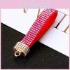 Charming Diy Rhinestone Key Holder With Colorful Leather Cord Ideal For Gifts