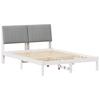 Bed Frame with Headboard White 135 x 190 cm Solid Pine Wood