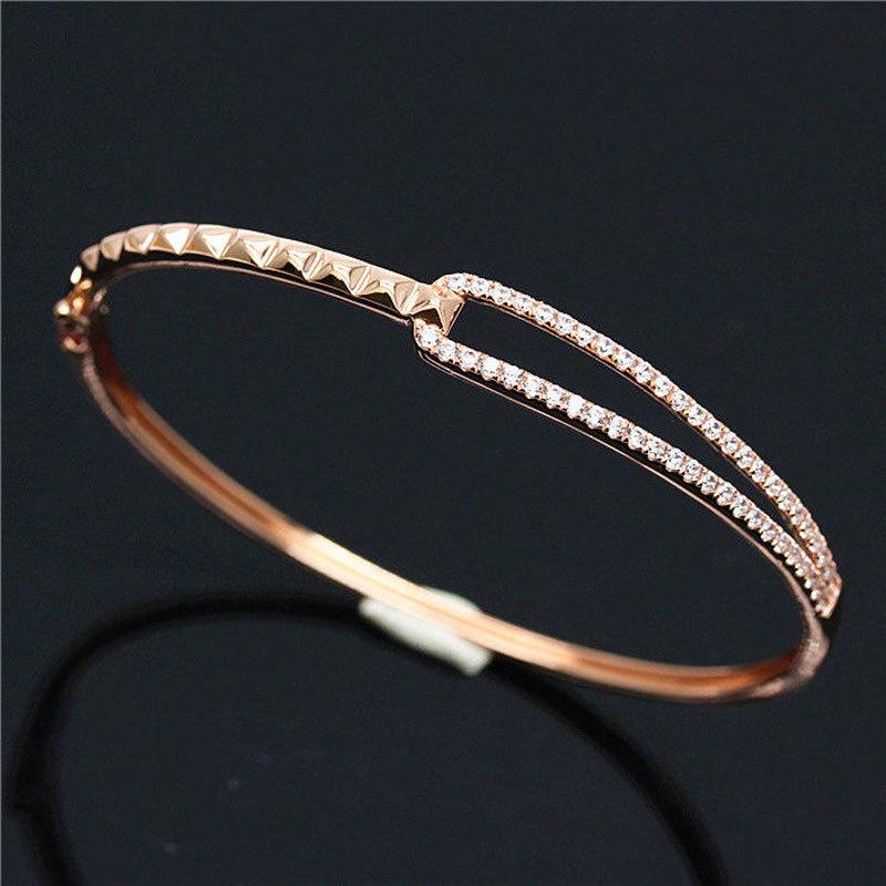 Purple Gold Bracelet Classic Fashion Inlaid Zircon Bracelet Rose Gold Plated Colored Gold Jewelry