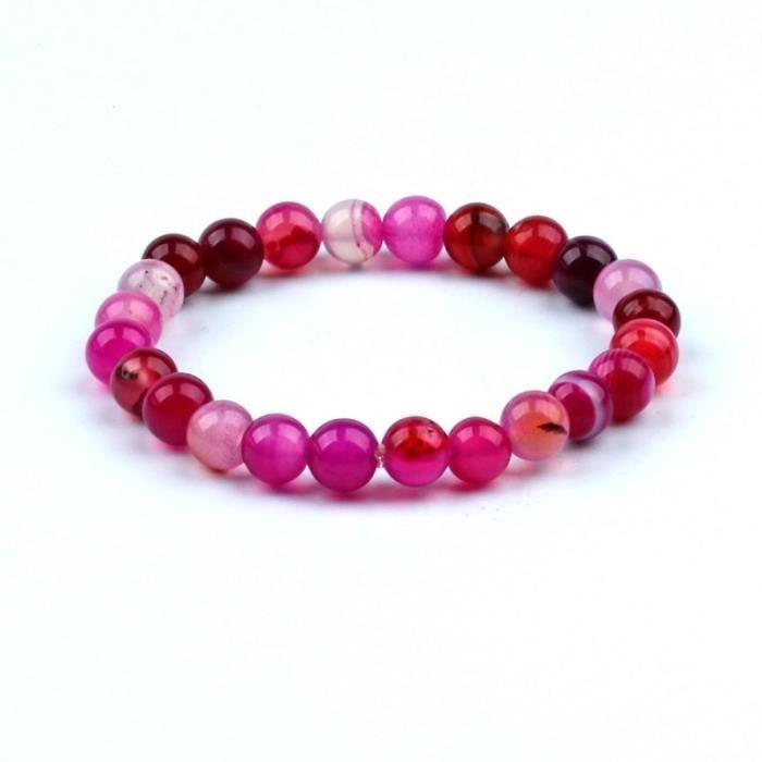 Bracelet - SHOP-STORY - Amour et réconciliation - Agate Rose - 8 mm - Mixte