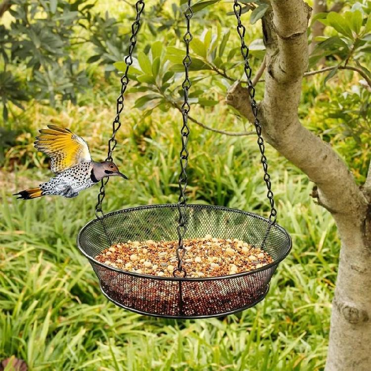 Vogelfuttertablett Schmiedeeisen Vogel-Futterplattform Leicht zu befüllen Hängendes Tablett für den Außenbereich