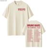 T-shirt Bruno Mars The RoUnisextic Tour per Unisex Donna Hiphop Streetwear Top Oversize 100% Cotone T-Shirt BM4