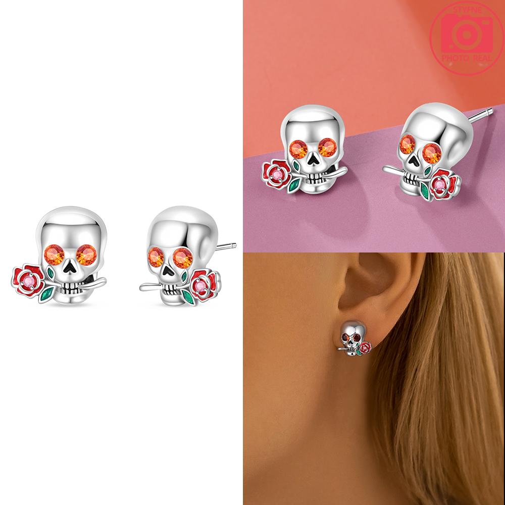 Copper Metal Authentic Original Earring of Bat Spider Red Eight-spotted Ladybug Earring Woman's Bee Dragonfly Earring Women High Quality Fine Jewelry