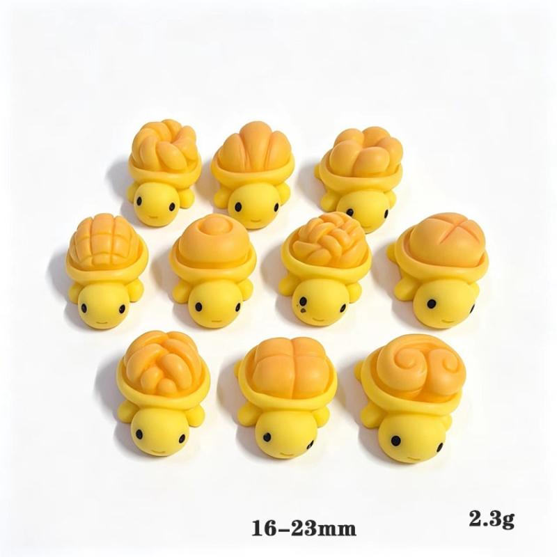 10/20Pcs Cute Cartoon Bread Turtle Charms Decoration Resin Diy Craft Accessories For Desk Decor Car Ornament