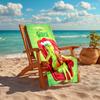 Christmas Gift Oscar Comedy Movie How the Grinch Stole Christmas Soft Beach Towel Outdoor Camping Vacation Swinging Beach Scarf Decorative Blanket B6