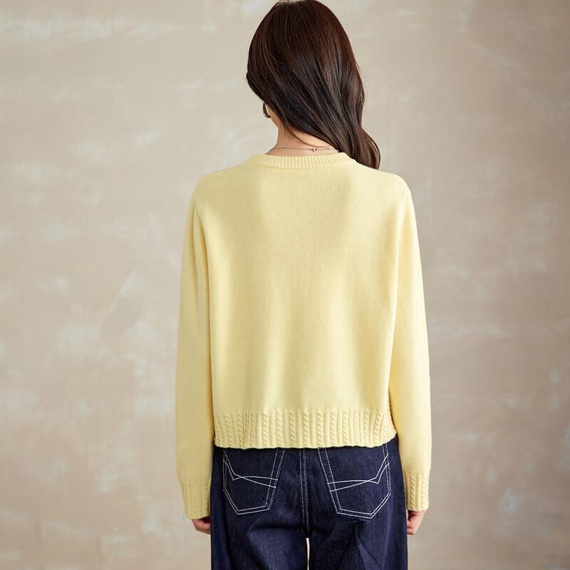 Srcr Women's Short 100% Wool Letter Jacquard Knit Sweater