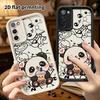 Phone Case: 2D flat, suitable for Samsung Galaxy A34 A35 M05 M06 S20 S22 S21 FE Plus 5G protective cases, panda drinking bubble tea, perfect holiday g