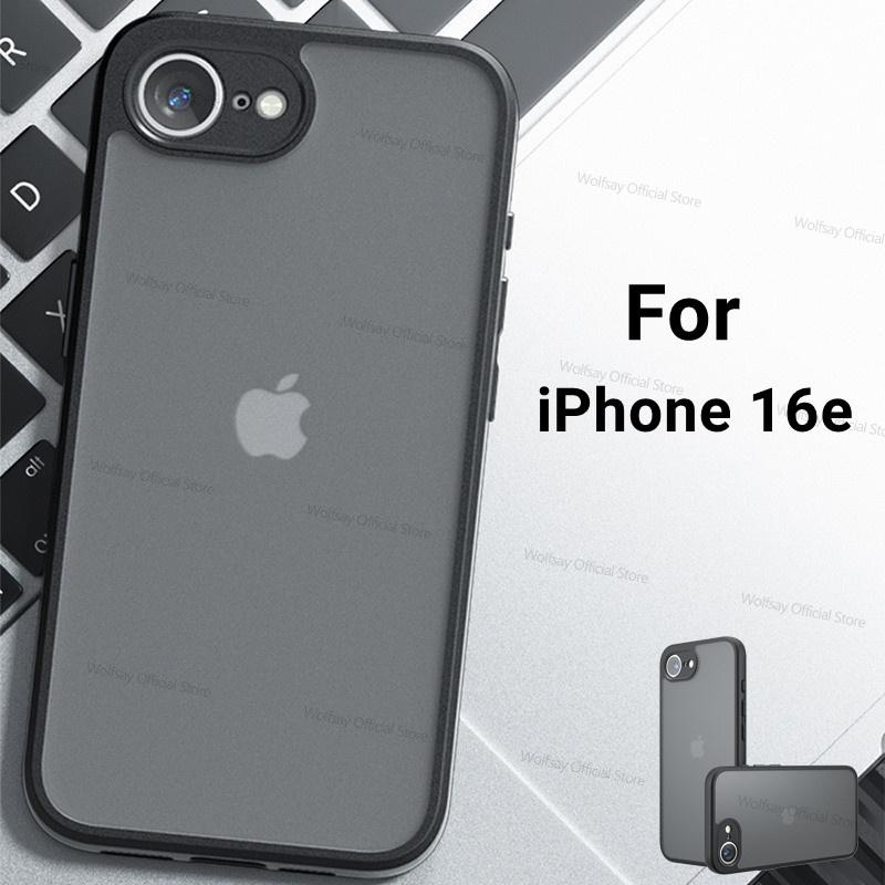 For iPhone 16e Case For Apple iPhone 16e Cover Funda Luxury Matte PC + TPU Shockproof Protective Phone Cover Cases iPhone 16e