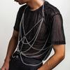 Chaîne de taille et de ventre à pampilles métalliques multicouches Ingemark Rock pour hommes Punk Couleur Argent Fête d'été Club de Plage Bijoux de Corps