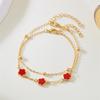 Lucky Five Leaf Flower Charm Anklets for Women Simple Layered Chain Anklet Leg Bracelets Beach Foot Chain Jewelry Accessories