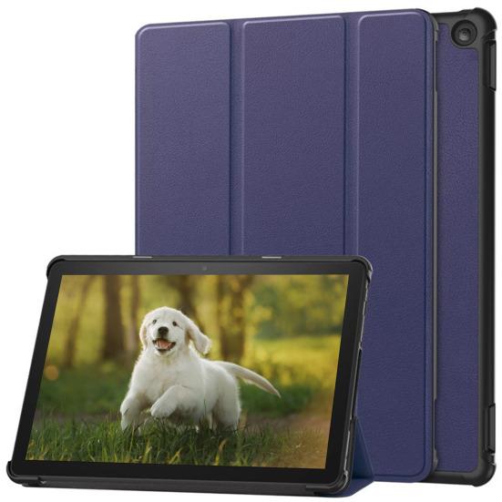 Étui de protection pour tablette pour Fire-HD 10 Pliable Slim Couleur unie Antichoc Faux cuir Couverture complète Veille