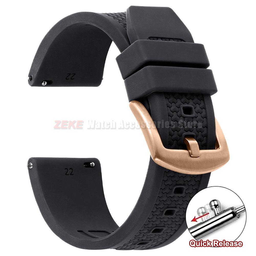 20/22/24mm for Rolex Rubber Strap for Omega Universal Men Silicone Watch Band for Seiko Quick Release Sport Waterproof Wristband